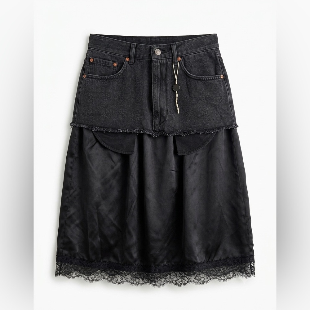 Maison Margiela MM6 Denim Insert Skirt - US 2 - Picture 1 of 10
